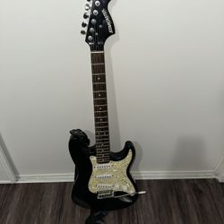 fender starcaster strat electric guitar (EVERYTHING YOU SEE IS INCLUDED)
