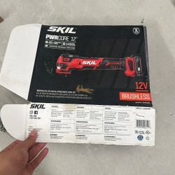 SKIL PWRCore 12 Brushless 12V Oscillating Tool Kit with 40pcs Accessories Including 2.0Ah Lithium Battery and PWRJump Charger - OS592702, Red