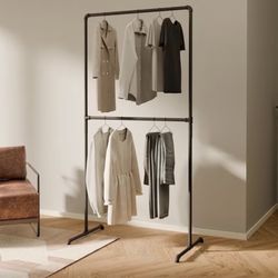 PAMO LAS-1 Industrial Clothing Rack – Black Steel