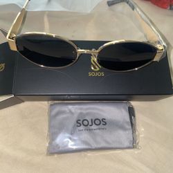 Sojos Retro Oval Sunglasses For Women / Men UV400 Protection SJ1217C