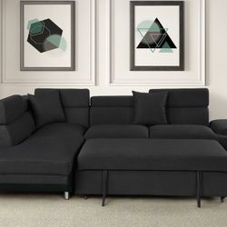 Black Sleeper Sectional 