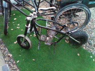 Stretched out little little mini bike