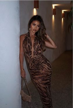 Nova Luxe Alexis Rhinestone Maxi Dress