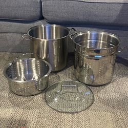 12qt Multi Cooker Pasta Pot & Steamer Basket Strainer, Linens 'n Things
