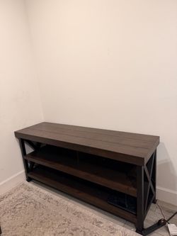Rustic Industrial TV Stand with Shelves