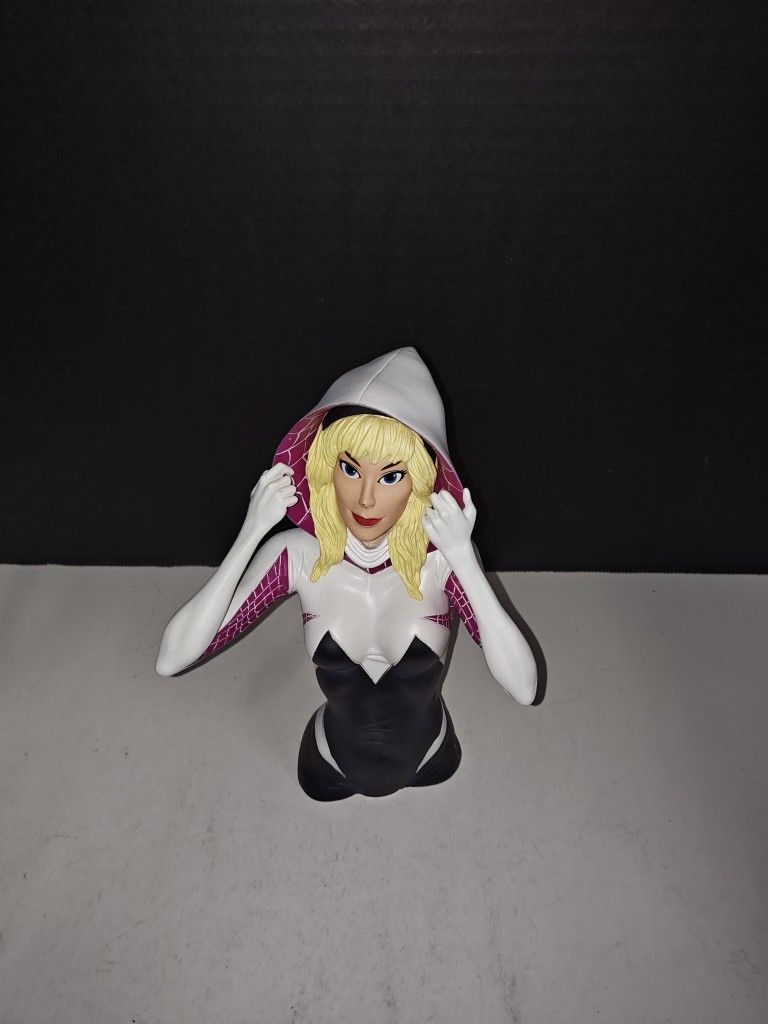 Monogram Marvel Kids Spider-Gwen Unmasked Bust Coin Bank DC Comics Collectible