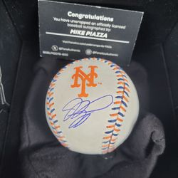Mike Piazza Autographed Baseball - Fanatics Certified -  NY Mets Team Ball