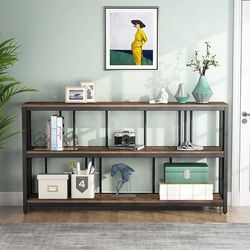 70.9" 3 Tiers Console Table Narrow Long Sofa Table with Storage Shelves