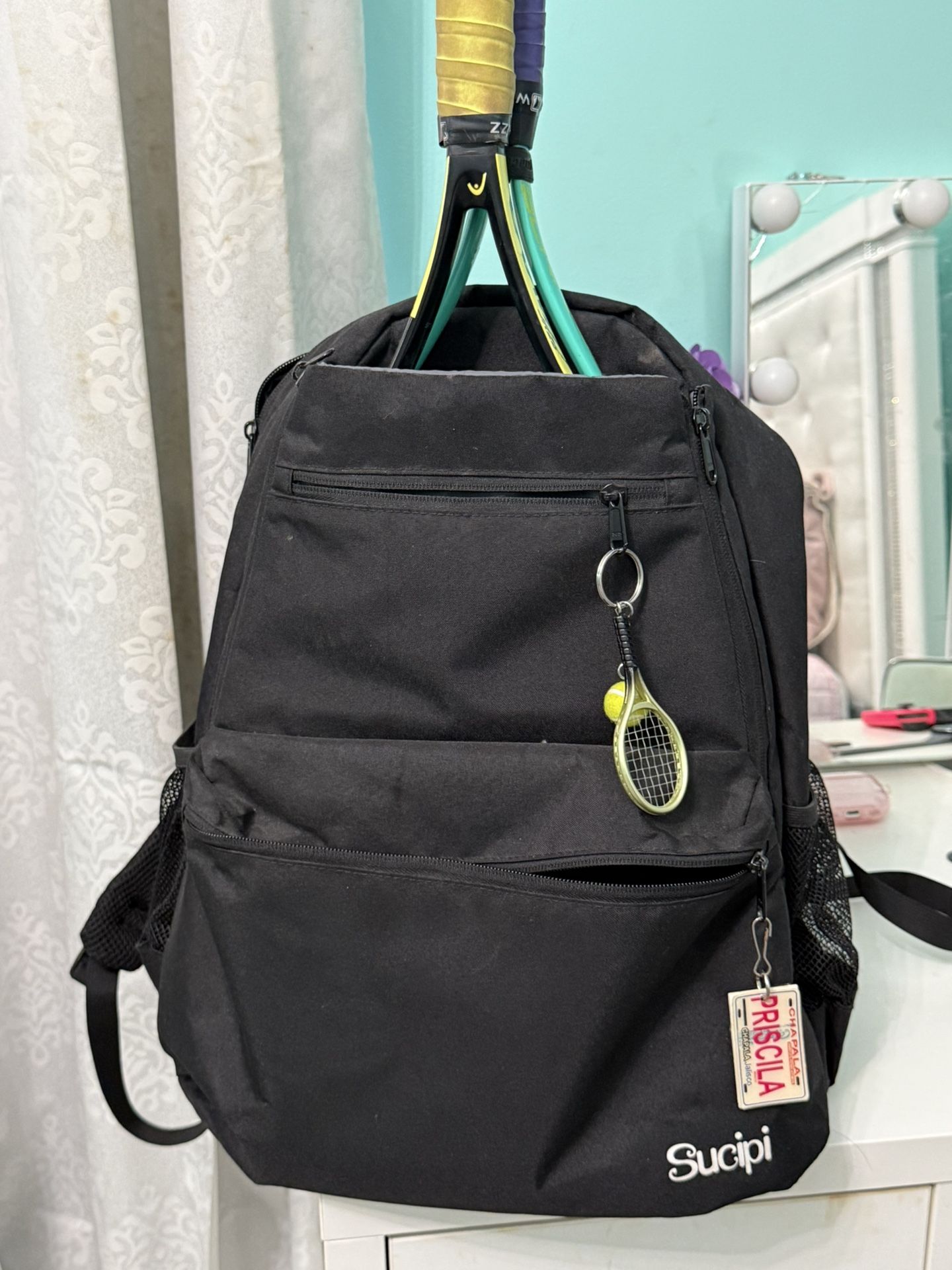 Black tennis backpack