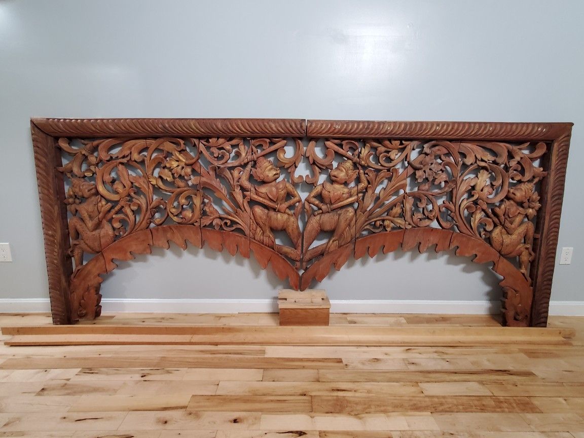 Hand Carved Southeast Asia Wood panels