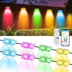 NEW - Outdoor Fence Lights Color Changing, 8 Packs 50ft, Smart App & Remote Control
