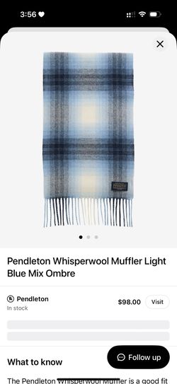 NEW Pendleton Whisperwool Muffler – 100% Wool – Made in Italy
