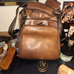Allen Edmonds Brown Leather Tech Bag Cleaned And Conditioned