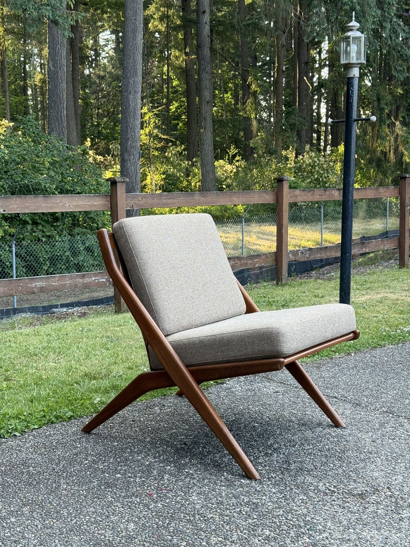 Mid century modern Folke Ohlsson "Scissor" Sculpted Chair for DUX