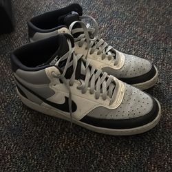 Grey and black nike high tops 🔥
