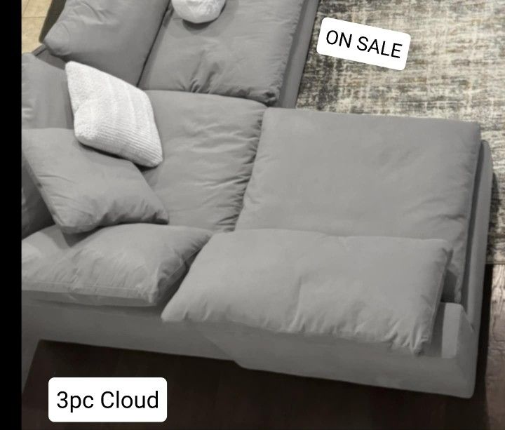 Grey Cloud Modular Sectional Couch Sofa