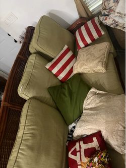Braxton Culler wooden brown couch