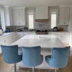 Two Blue Barstools 