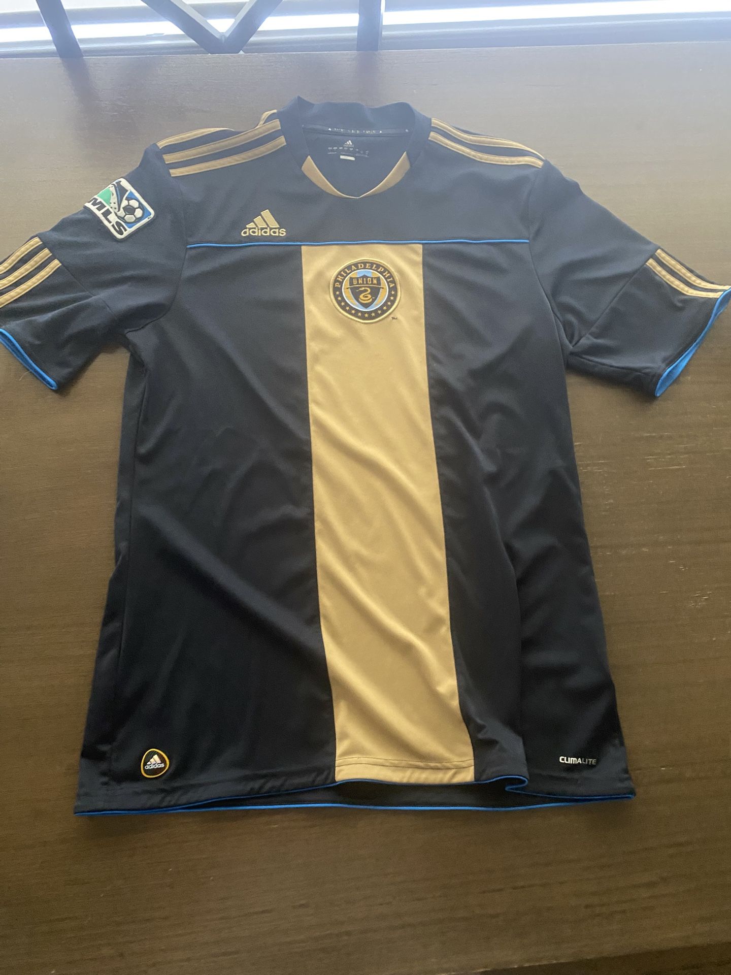 Philadelphia Union MLS Soccer Jersey Men 2009 Inaugural Season Large Adidas Home