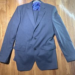 Marco Ferno Grey Suit Set Men’s 40R Blazer Jacket + 34x32 Dress Pants Business