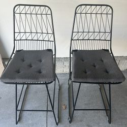Black Metal Counter Height Chairs (2)