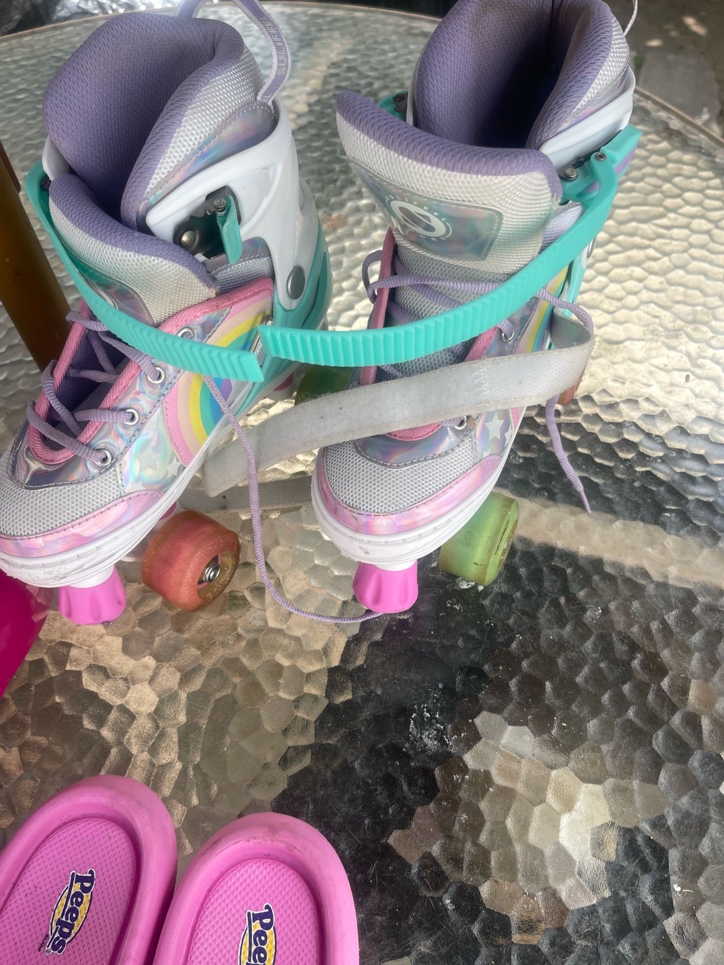 Girl rolled skate