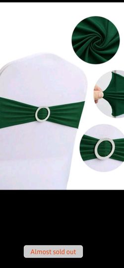 Dark green Spandex bow ties decorations for chairs