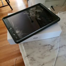 Ipad With Cracked Screen In Otter Box, Barely Used!