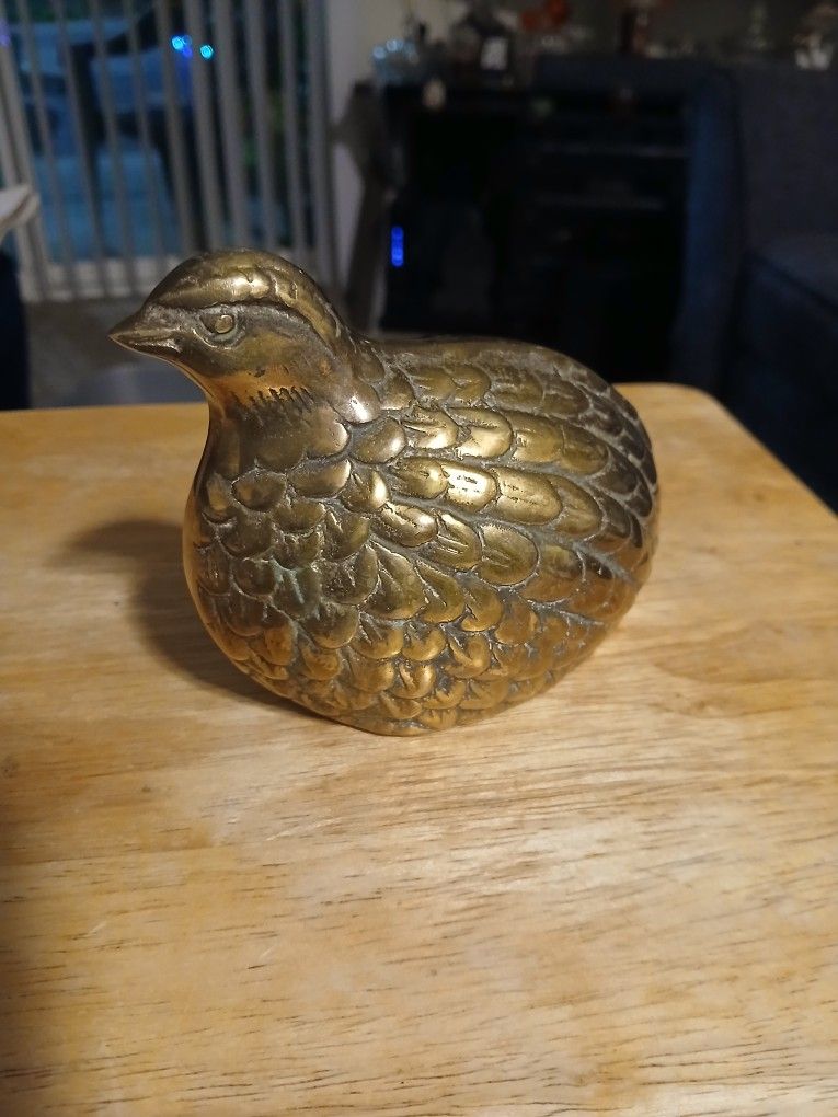 4 Solid Brass Quail  Fowl 