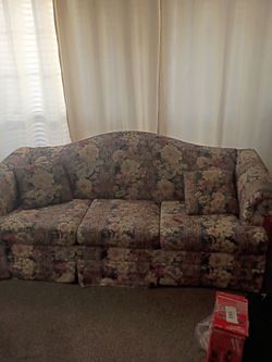 Floral Upholstered Sofa Couch