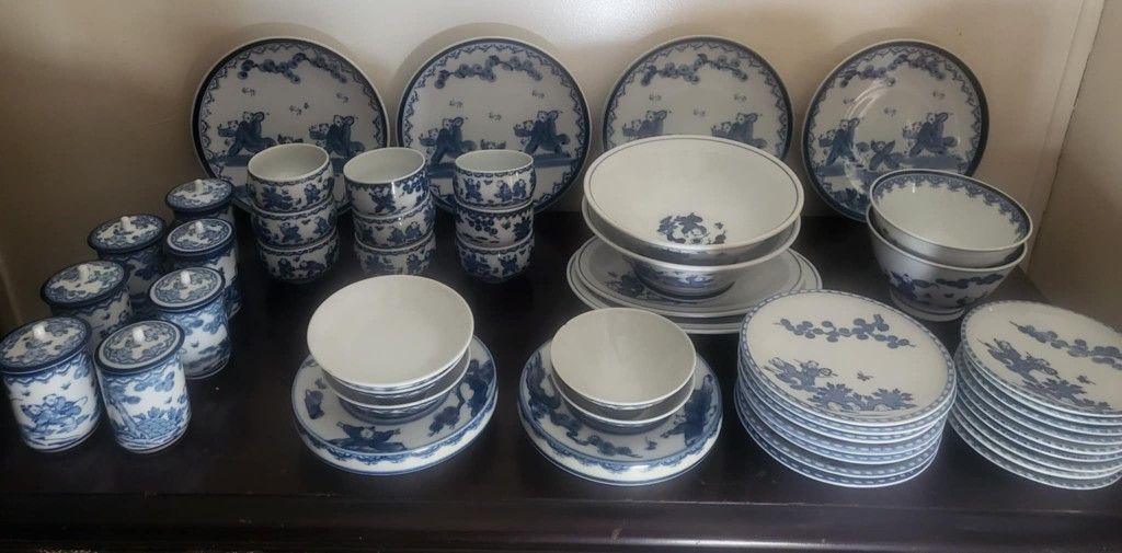 Set Of 60 Blue & White Liberty 🗽 China Set