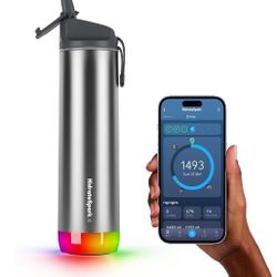 Hidrate Spark PRO Smart Water Bottle – Insulated Stainless Steel – Tracks Water Intake with Bluetooth, LED Glow Reminder When You Need to Drink – Stra