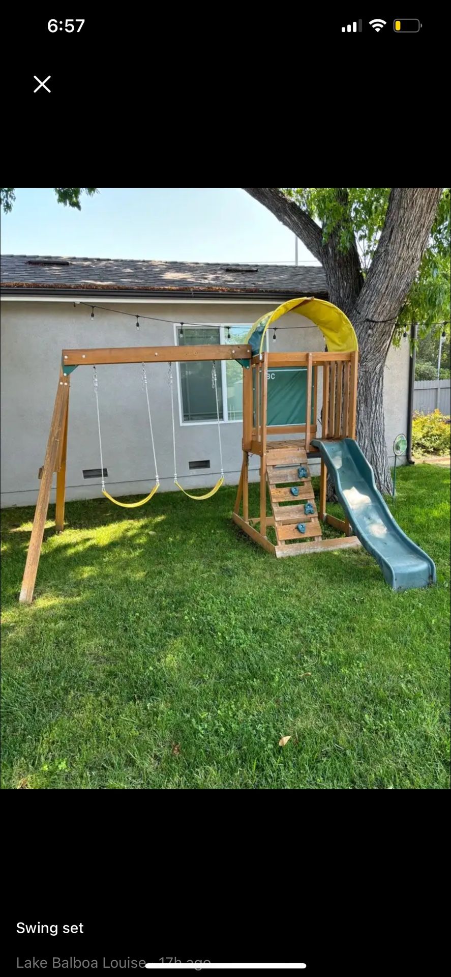 Kidkraft Ainsley Wooden Outdoor Swing Set With Slide Apparatus