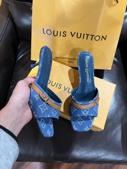 LV Blue Denim Heels