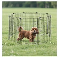 Foldable Metal Exercise Dog Playpen, Indoor/Outdoor, Single Door
