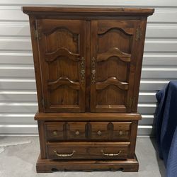 Wooden Dresser & Armoire