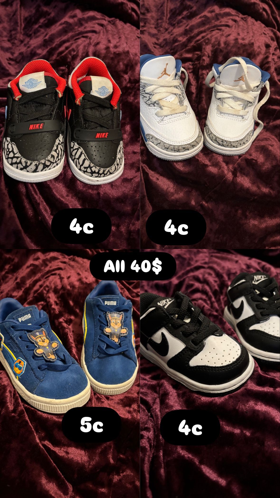 Baby Shoes Only Worn Once Or Twice 4c-5c