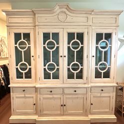 8 ft Tall Custom Cream Hutch