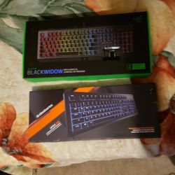 Razer Blackwidow Gaming Keyboard Light up Keys And Apex 100 Keyboard