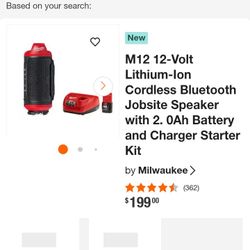 Milwaukee M12 Portable Wireless Bluetooth Speaker 