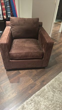 Crate and Barrel suede leather chair
