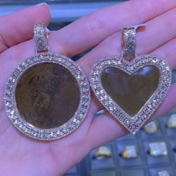 10k Natural Diamonds Memory Pendants