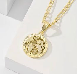 “THE WORLD 🌎 IS YOURS” PENDANT & CHAIN
