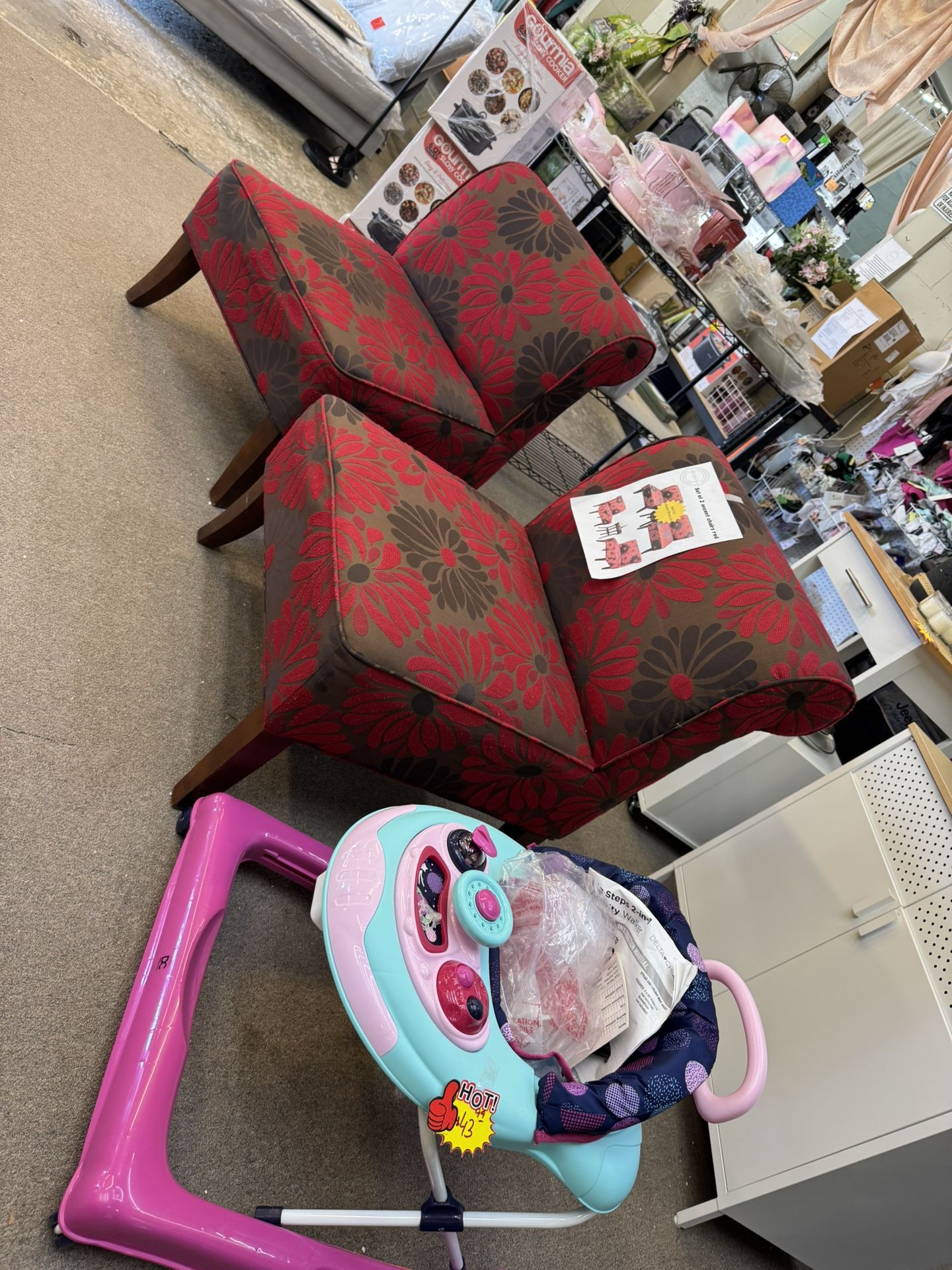 Set Of 2 Accent Chairs Red New