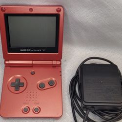Nintendo Game Boy Advance SP Flame Red System w/Charger 
