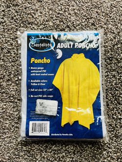 Coastalista Unisex Adult Poncho Clear PVC Waterproof Camping Rain Gear