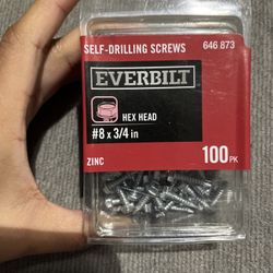 New Everbilt #8 x 3/4 in Self-Drilling Hex Head Screws – 100 Pack