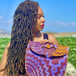 Crossbody African Bag In Blue Or Purple