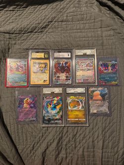 Pokemon slabs and raw cards