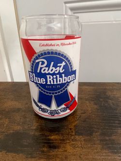 Pabst Blue Ribbon Beer Can Shaped Drinking Glass – Vintage Barware